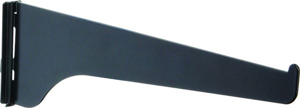 Knape & Vogt 180 BLK 12 Shelf Bracket, 12 in L, Steel, Powder-Coated