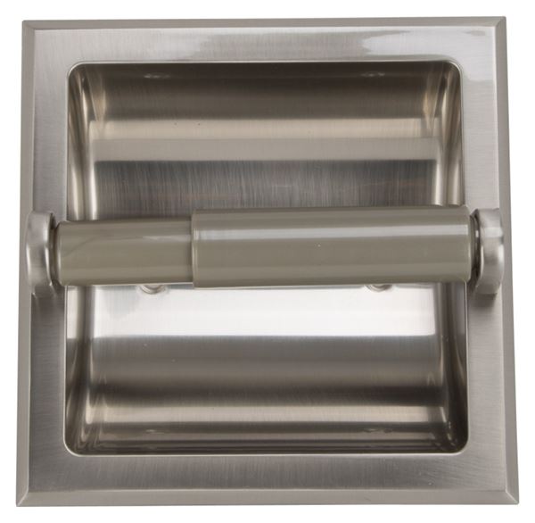 Boston Harbor 776H-07 Recessed Paper Holder, Plastic/Zinc, Brushed Nickel, Recessed Mounting