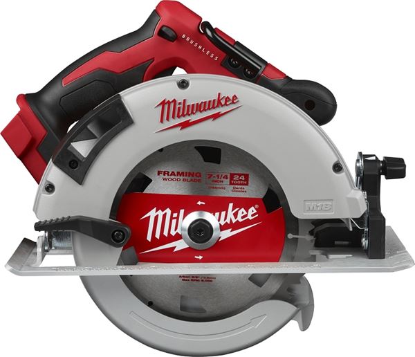 Milwaukee 2631-20 Circular Saw, Tool Only, 18 V, 5 Ah, 7-1/4 in Dia Blade, 50 deg Bevel, 1-7/8, 2-1/2 in D Cutting