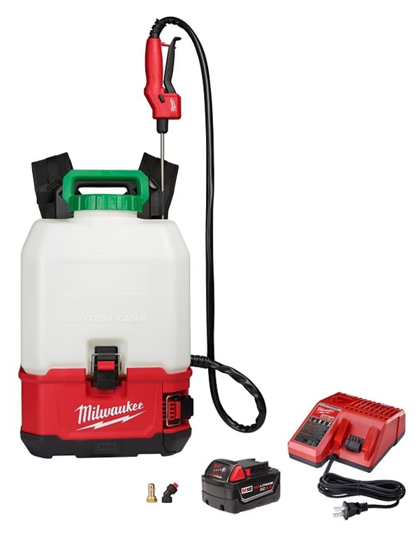 Milwaukee M18 2820-21PS Backpack Sprayer Kit, 4 gal Tank, 25 ft Spray Range