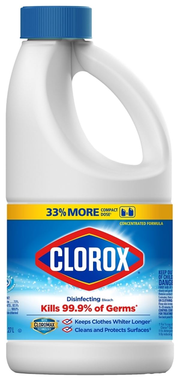 Clorox 32260 Regular Bleach, 43 oz, Liquid, Bleach, Pack of 6