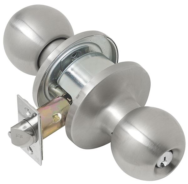 Tell Manufacturing CL100053 Entry Ball Knob, Steel, Satin Stainless