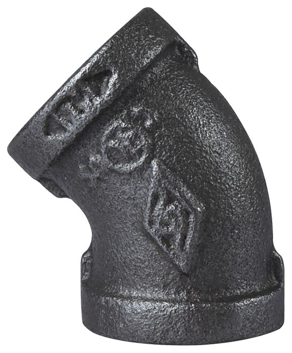 Prosource 4-3/4B Pipe Elbow, 3/4 in, FIP, 45 deg Angle, Malleable Iron, SCH 40 Schedule, 300 psi Pressure