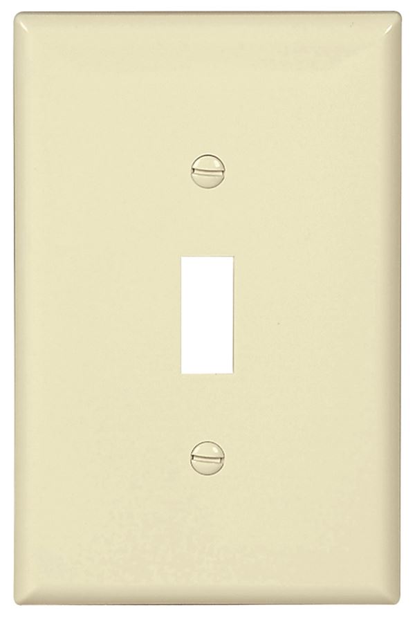 Eaton Wiring Devices PJ1LA Wallplate, 4-7/8 in L, 3-1/8 in W, 1 -Gang, Polycarbonate, Light Almond, High-Gloss, Pack of 25