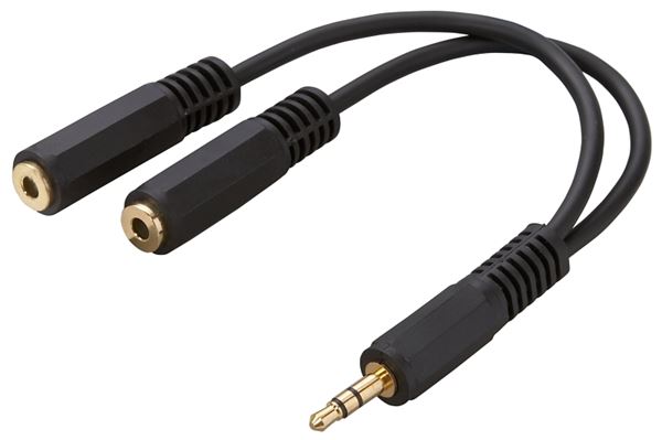 Zenith AY1003MP3MF Audio Y-Cable, 3 in Cord L, Black