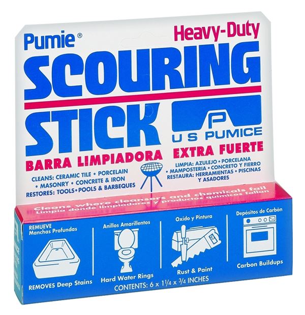 Pumie HDW-12 Scouring Stick, Glass Abrasive, 5-3/4 in L, 1-1/4 in W, Gray