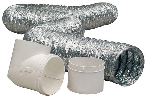 Dundas Jafine ProFlex TD48D2DZW Dryer to Duct Connector Kit, Polypropylene, White, 8-Piece