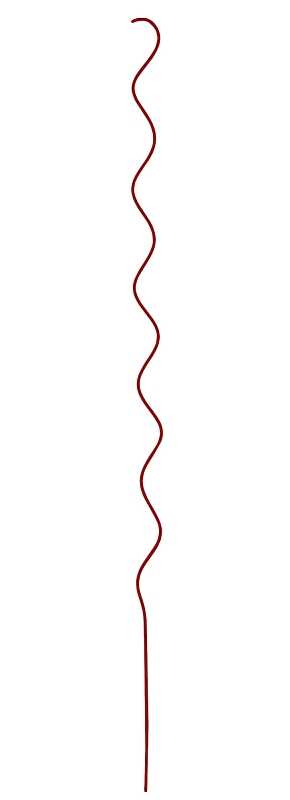 MIDWEST AIR TECHNOLOGY 901267RD6 Twisted Garden Stake, 60 in L, Steel, Red, Powder-Coated, Pack of 6