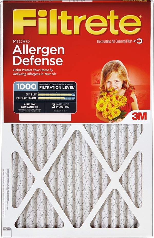 Filtrete 9802-2PK-HDW Air Filter, 20 in L, 20 in W, 11 MERV, 1000 um MPR, Pack of 3