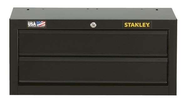 Stanley STST22621BK Middle Tool Chest, 1830 cu-in, 26 in OAW, 11-1/2 in OAH, 12 in OAD, Steel, Black, 2-Drawer