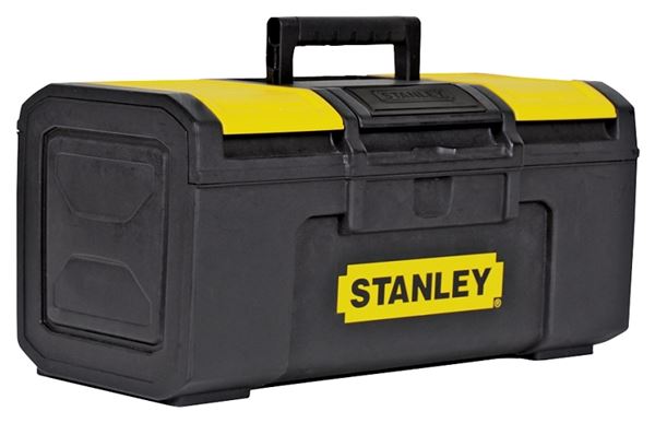 Stanley STST16410 Tool Box, 50 lb, Polypropylene, Black/Yellow, 3-Compartment