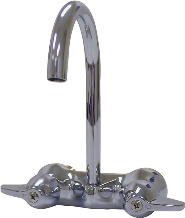 B & K 123-005 Bathroom Faucet, Chrome Plated, High Arc Spout