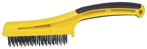 Hyde 46802 Wire Brush, 4-3/4 in L Brush, 3/4 in W Brush, Carbon Steel Bristle, Black Bristle, Shoe Handle