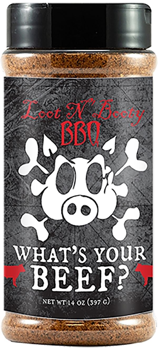 Loot N' Booty BBQ OW88400 Beef BBQ Rub, 14 oz, Bottle