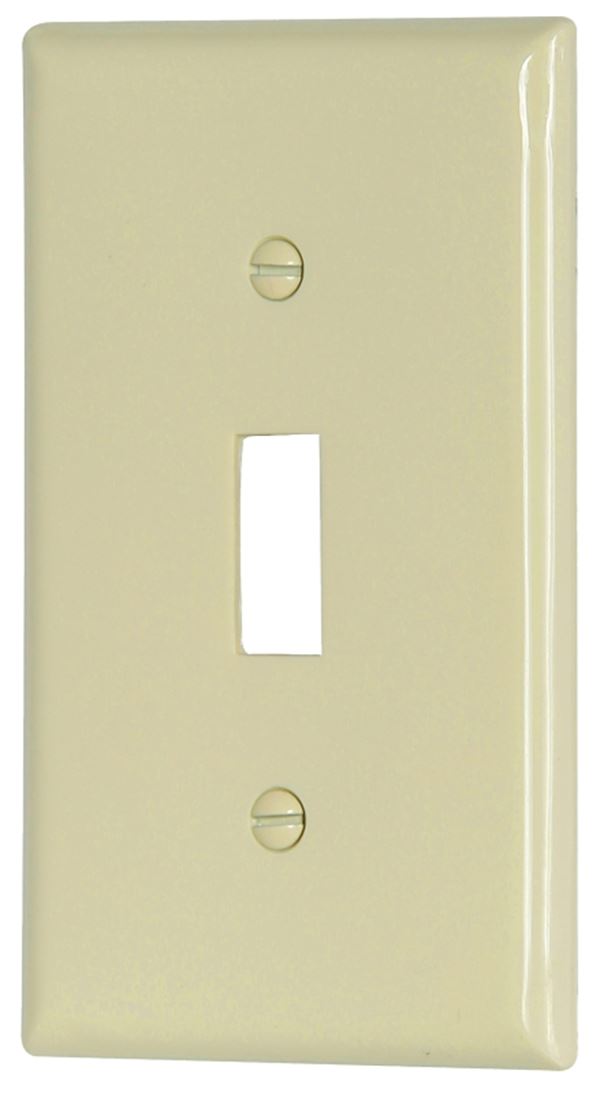 Eaton Wiring Devices 5134LA Wallplate, 4-1/2 in L, 2-3/4 in W, 1 -Gang, Nylon, Light Almond, High-Gloss