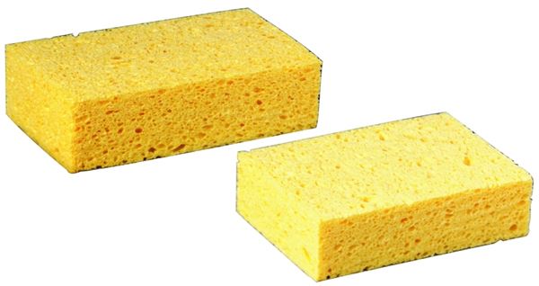 3M 7456-T Commercial Sponge, 7-1/2 in L, 4-3/8 in W, 2.06 in Thick, Cellulose, Yellow