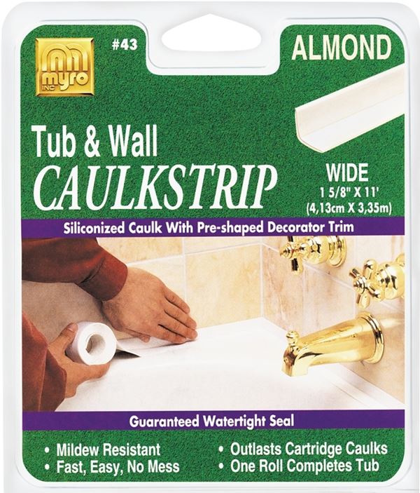 Homax 2403 Caulking Strip, Almond, 120 deg F, 1-5/8 in W X 11ft L