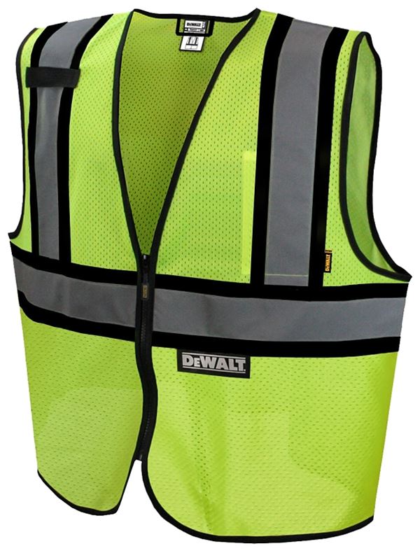 Radians DSV221-L Economical Safety Vest, L, Polyester, Green, Zipper