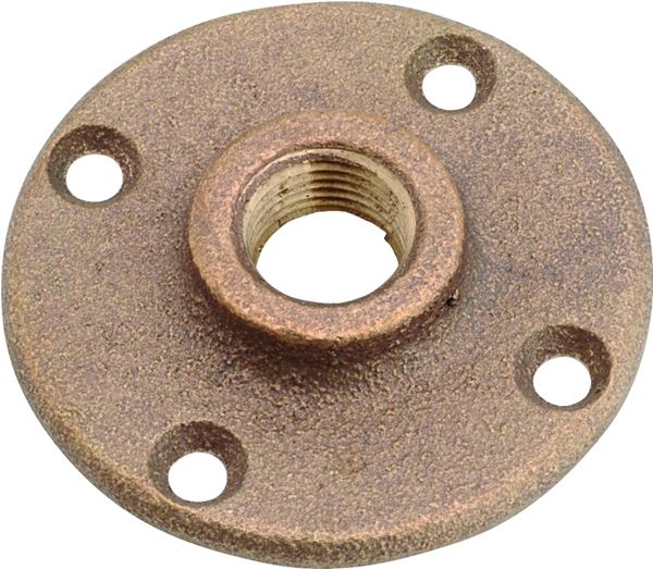 Anderson Metals 738151-08 Floor Pipe Flange, 1/2 in, 4-Bolt Hole, Red Brass