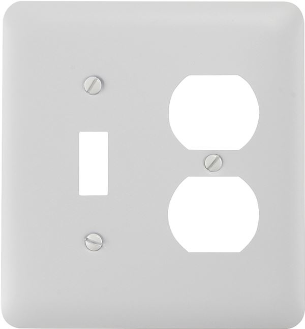 Amerelle 935TDW Wallplate, 5 in L, 4-5/8 in W, 2 -Gang, Steel, White