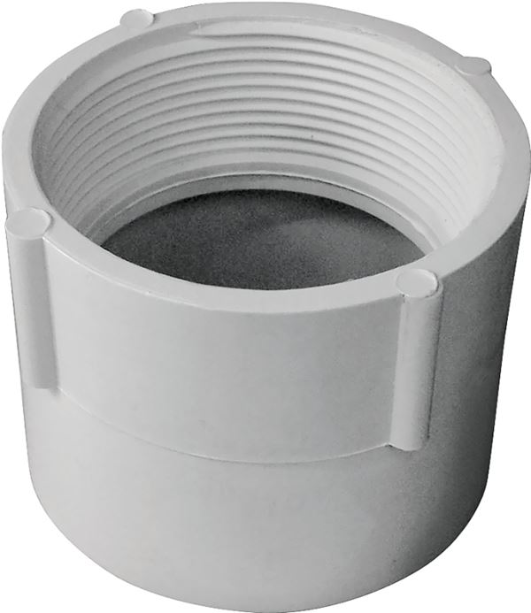 Canplas 192893 Pipe Adapter, 3 in, FNPT x Hub, PVC, White