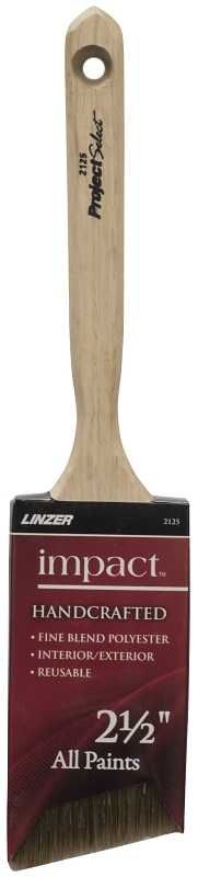 Linzer 2125N-2.5 Paint Brush, 2-1/2 in W, Polyester Bristle, Angle Sash Handle