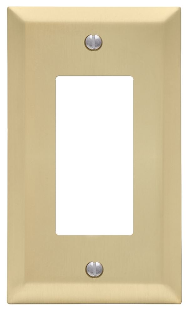 Amerelle Century 163RSB Wallplate, 4-15/16 in L, 2-7/8 in W, 1 -Gang, Steel, Gold, Satin Brass, Pack of 4