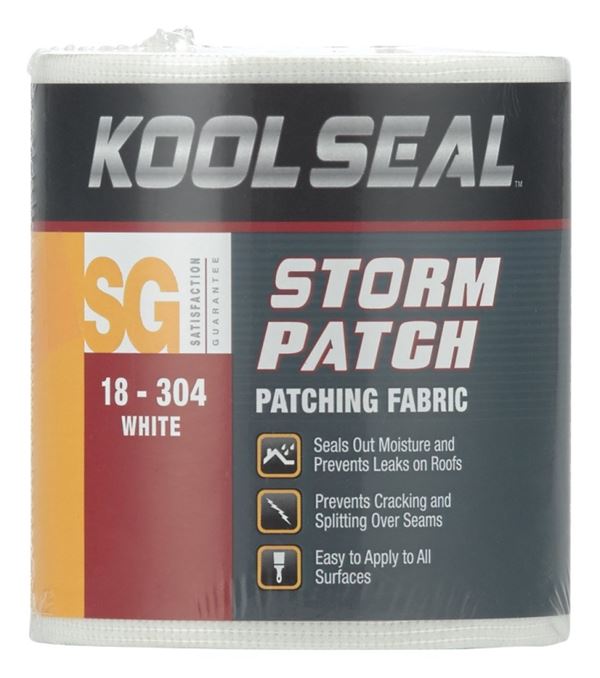 Kool Seal KS0018304-99 Patching Fabric, 50 ft L, 4 in W, White, Pack of 12