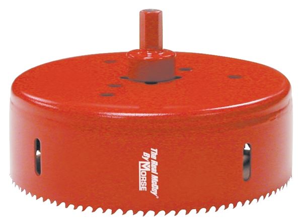 MORSE Real McCoy TA80 Hole Saw with Arbor, 5 in Dia, 1-15/16 in D Cutting, 7/16 in Arbor, 4/6 TPI, HSS Cutting Edge