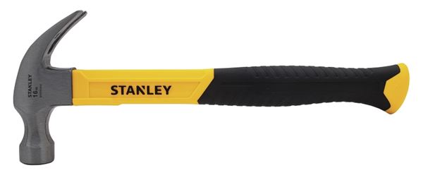 Stanley STHT51512 Nailing Hammer, 16 oz Head, Curved Claw Head, Steel Head, 13 in OAL