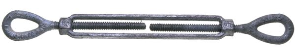 BARON 15-3/4X9 Turnbuckle, 5200 lb Working Load, 3/4 in Thread, Eye, Eye, 9 in L Take-Up, Galvanized Steel