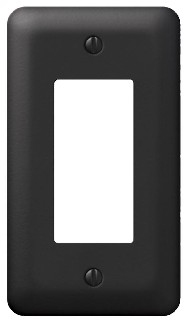 Amerelle Devon 935RBK Wallplate, 5 in L, 2-13/16 in W, 1 -Gang, Steel, Black, Pack of 6