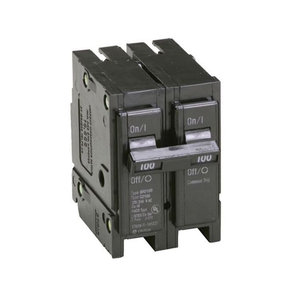 Cutler-Hammer BR2100 Circuit Breaker, Type BR, 100 A, 2 -Pole, 120/240 V, Plug Mounting