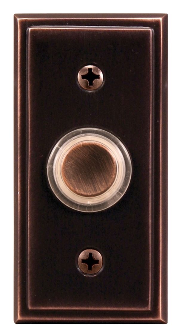 Heath Zenith SL-716-00 Pushbutton, Wired, Metal, Oil-Rubbed Bronze, Lighted