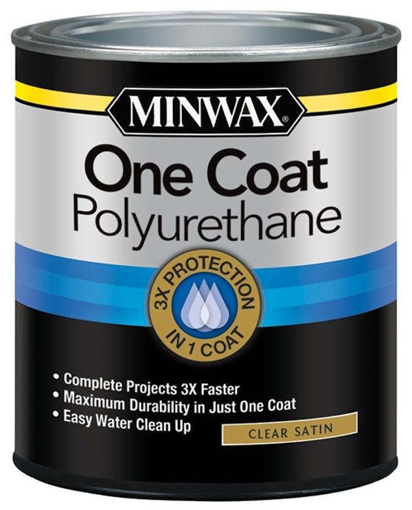 Minwax 356050000 Polyurethane, Satin, Liquid, Clear, 1 qt