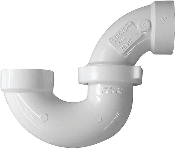 Canplas 193211N P-Trap, 1-1/2 in, Hub, PVC, White