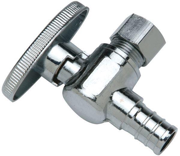 Apollo APXVA1238C Stop Valve, 1/2 x 3/8 in Connection, PEX Barb x Compression, Brass Body