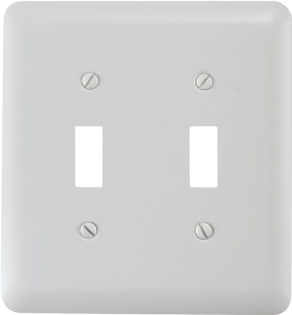 Amerelle 935TTW Wallplate, 5 in L, 4-5/8 in W, 2 -Gang, Steel, White