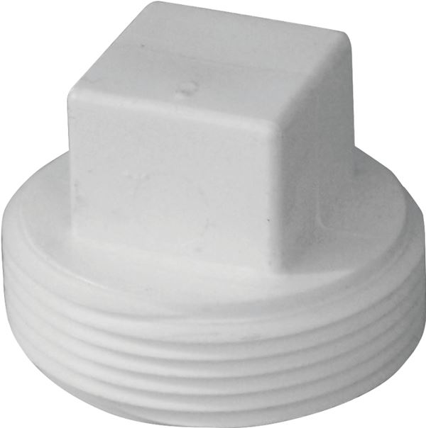 Canplas 193057S Threaded Plug, 6 in, MNPT, PVC, White