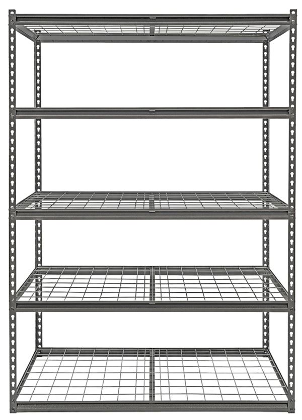 ProSource Boltless Shelving Unit with Wire Decking, 5 Levels, 48 in W x 24 in D x 72 in H