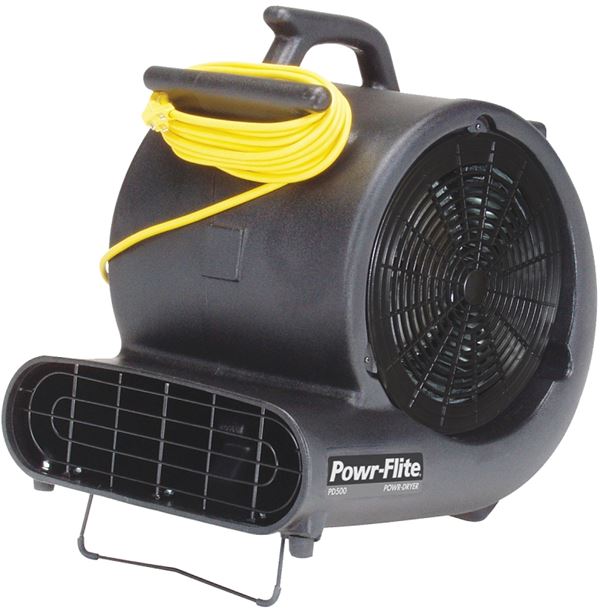 Powr-Flite PDS1 Power Dryer, 120 V, 3800 fpm Air, Co-Polymer/Polypropylene, Black