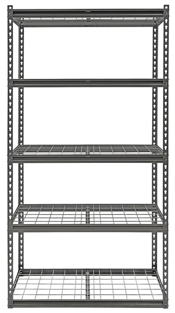 ProSource Boltless Shelving Unit with Wire Decking, 5 Levels, 36 in W x 18 in D x 72 in H