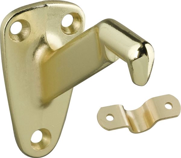 National Hardware N830-116 Heavy-Duty Handrail Bracket, 250 lb, Zinc, Polished Brass