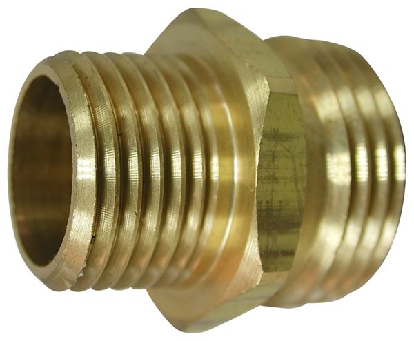 Landscapers Select PMB-469LFBC Hose Adapter, 3/4 x 1/2 in, MHT x MIP, Brass, Brass, For: Garden Hose