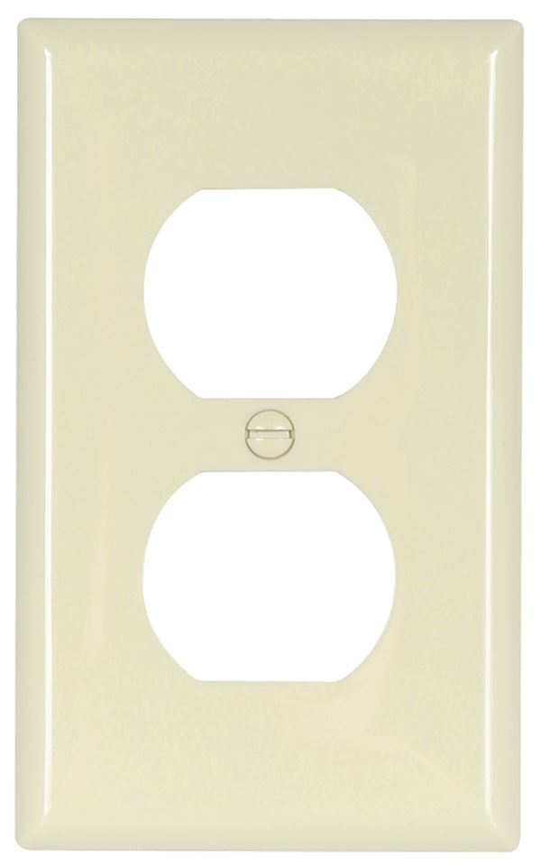 Eaton Wiring Devices 5132LA Receptacle Wallplate, 4-1/2 in L, 2-3/4 in W, 1 -Gang, Nylon, Light Almond, High-Gloss, Pack of 15