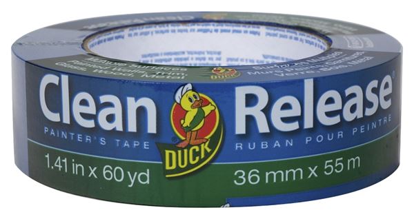 Duck Clean Release 240194 Painter's Tape, 60 yd L, 1.41 in W, Blue