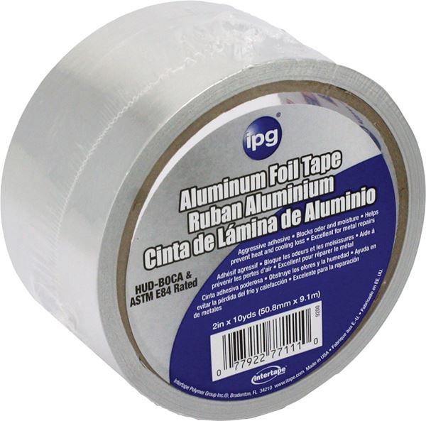 IPG 9200 Foil Tape, 10 yd L, 2 in W, Aluminum Backing