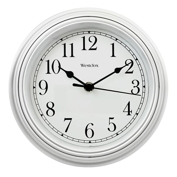 Westclox 46994A Clock, Round, White Frame, Plastic Clock Face, Analog