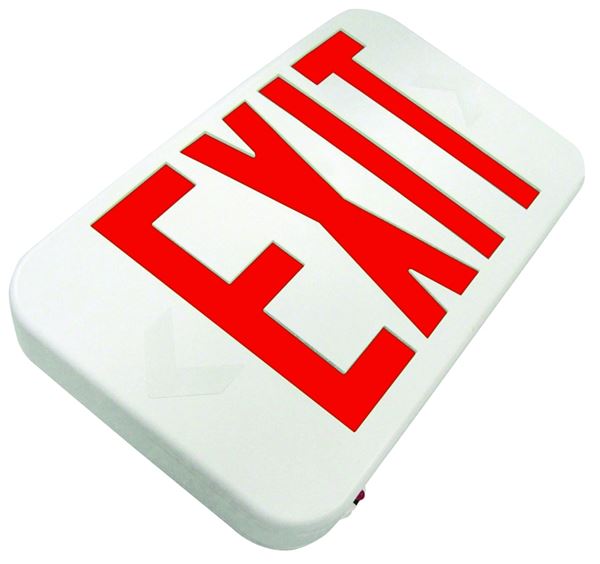 Howard Lighting HL0301B2RW Exit Sign Light, 7-3/16 in OAW, 11-5/8 in OAH, 120/277 VAC, Thermoplastic Fixture, White