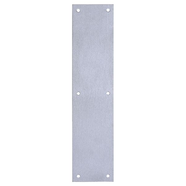 Tell Manufacturing DT100072 Push Plate, Aluminum/Steel, Satin, 15 in L, 3-1/2 in W, 0.05 ga Thick